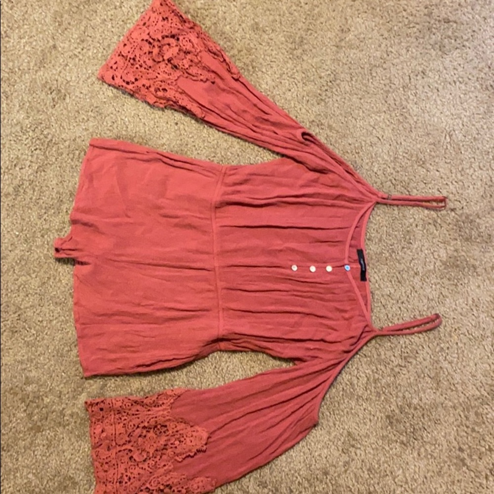 Rustic red short romper
